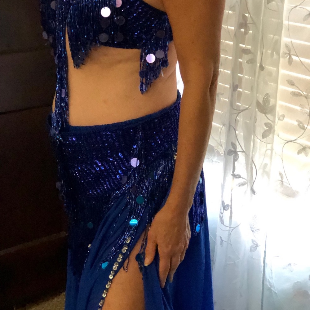 Professional hand beaded belly dancer costume